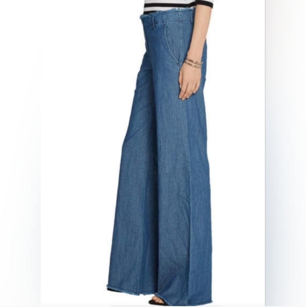 Women's Chambray Michael Kors Flared Fringed Pants - Picture 3 of 4